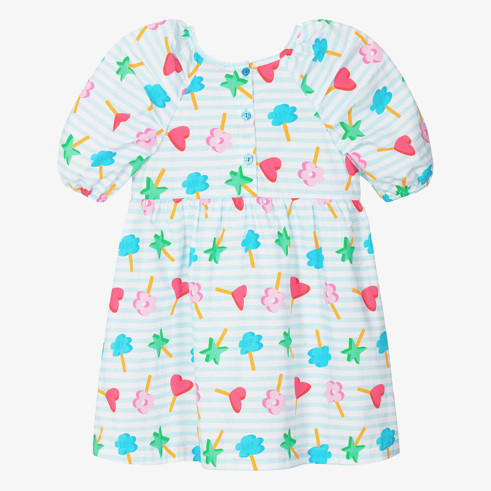 Agatha Ruiz de la Prada-Girls Blue Stripe Cotton Lollipop Dress | Childrensalon Outlet