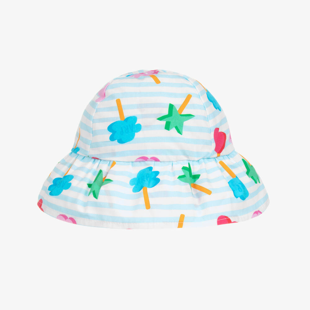 Agatha Ruiz de la Prada-Girls Blue Stripe Cotton Lollipop Hat | Childrensalon Outlet
