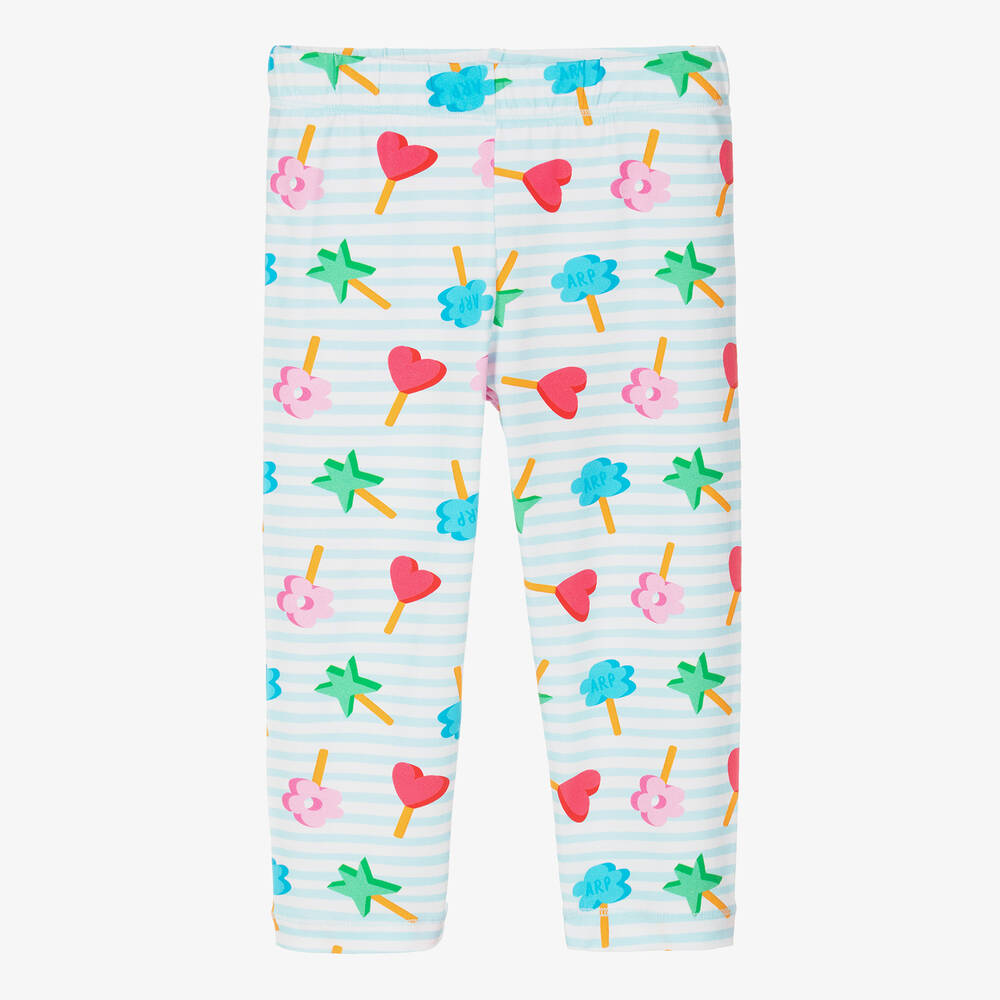 Agatha Ruiz de la Prada-Girls Blue Stripe Cotton Lollipop Leggings | Childrensalon Outlet