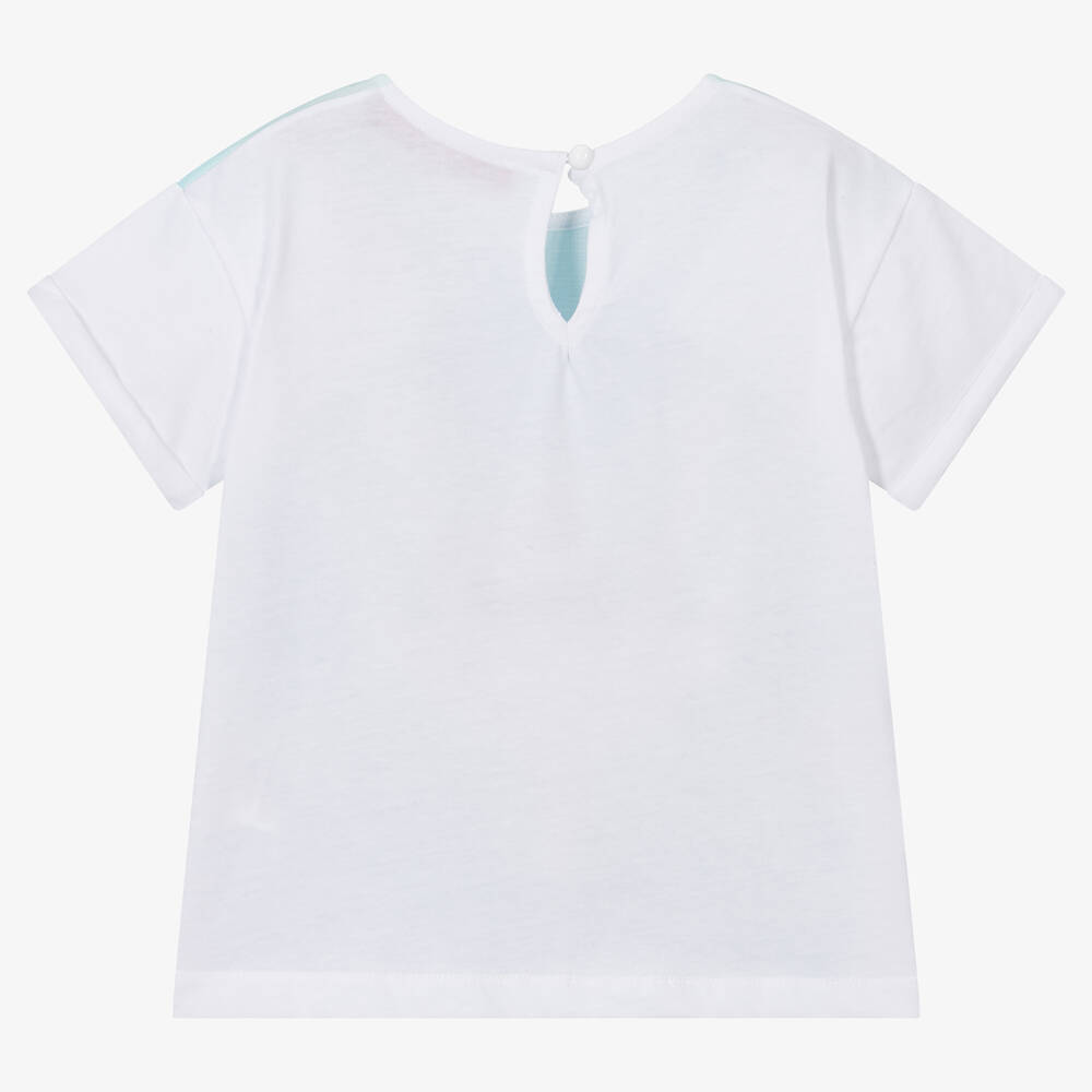 Agatha Ruiz de la Prada-Girls Blue & White Boat Print T-Shirt | Childrensalon Outlet