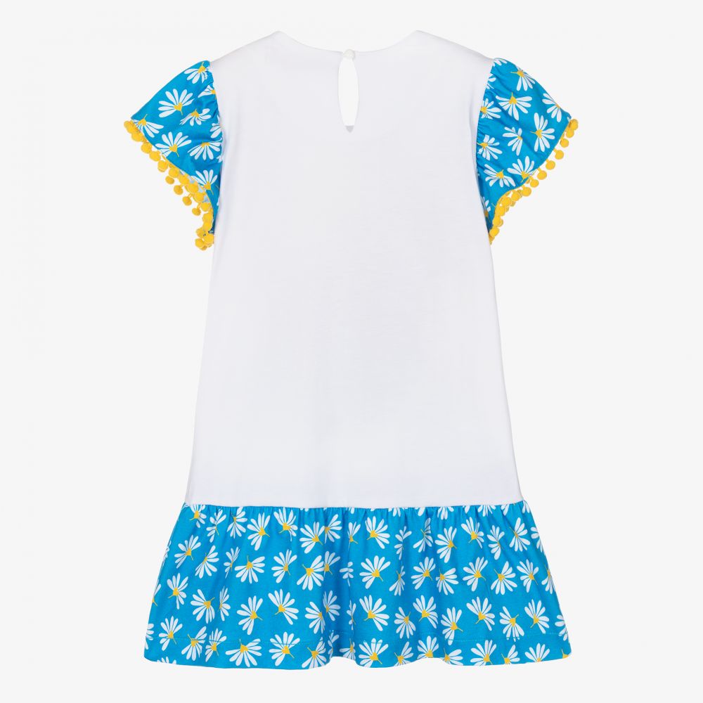 Agatha Ruiz de la Prada-Girls Blue & White Floral Dress | Childrensalon Outlet