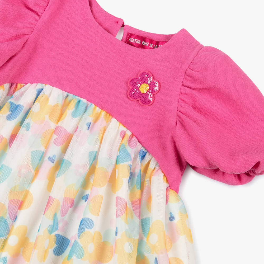 Agatha Ruiz de la Prada-Girls Blush Tulle & Crêpe Dress | Childrensalon Outlet