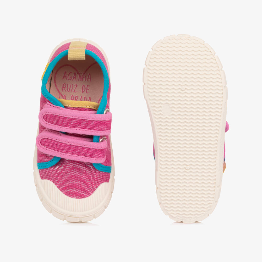 Agatha Ruiz de la Prada-Girls Bright Pink Canvas Velcro Trainers | Childrensalon Outlet