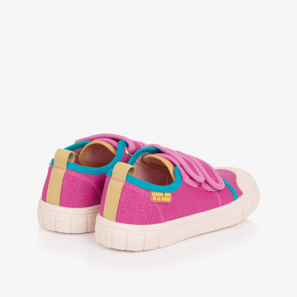 Agatha Ruiz de la Prada-Girls Bright Pink Canvas Velcro Trainers | Childrensalon Outlet