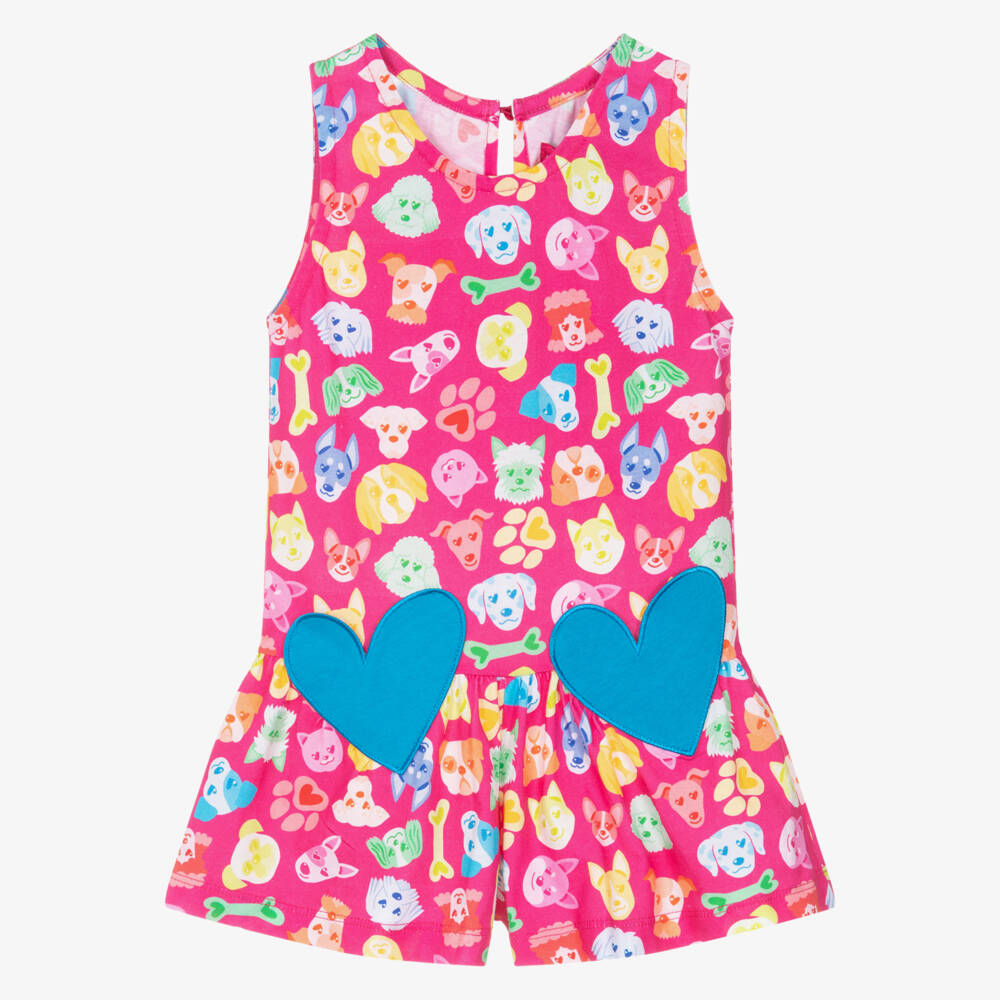 Agatha Ruiz de la Prada-Розовый комбинезон с собаками для девочек | Childrensalon Outlet