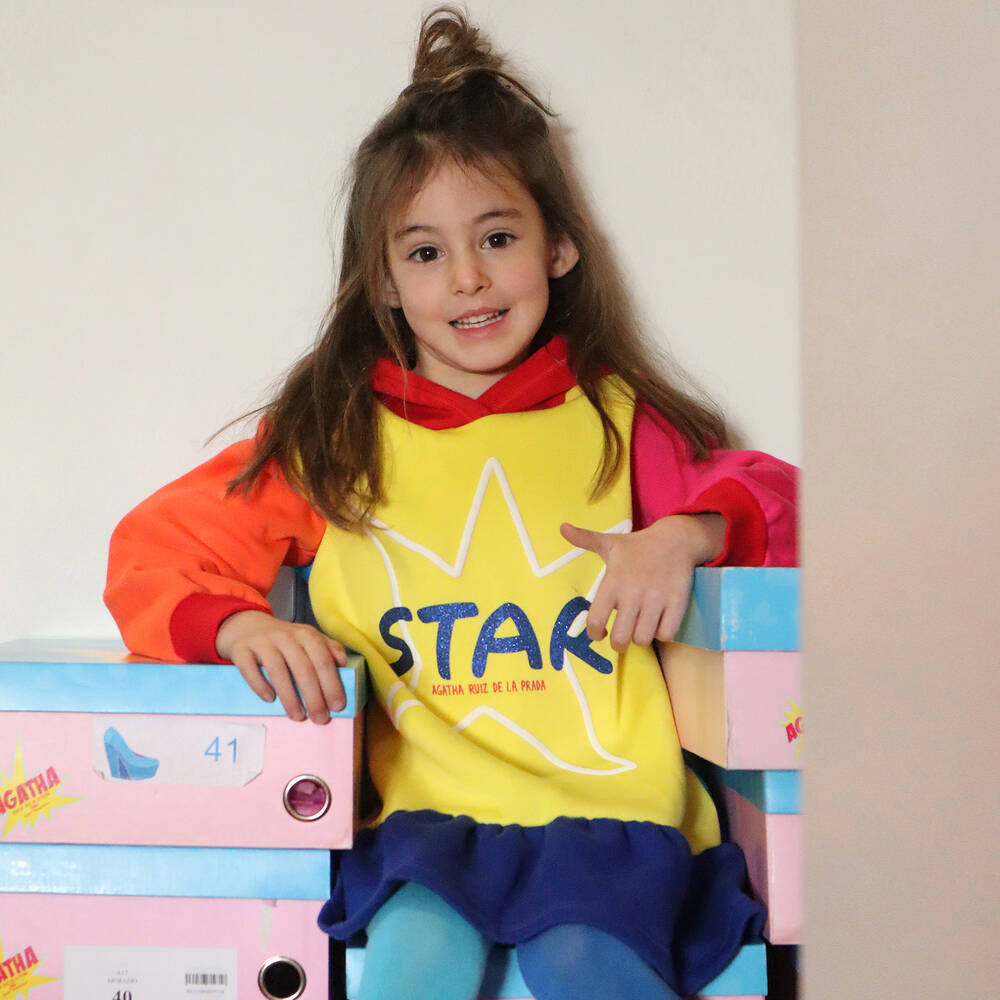 Agatha Ruiz de la Prada-Girls Colourblock Hooded Dress | Childrensalon Outlet