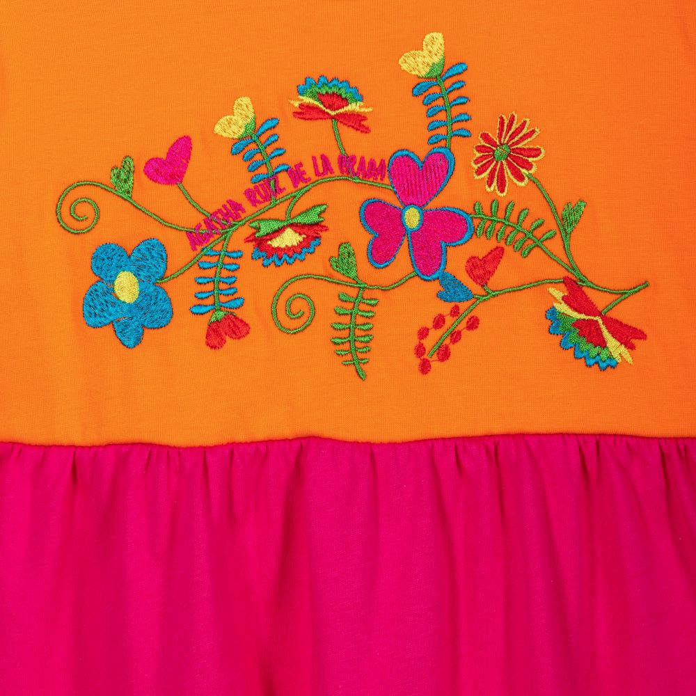 Agatha Ruiz de la Prada-فستان قطن لون برتقالي للبنات | Childrensalon Outlet