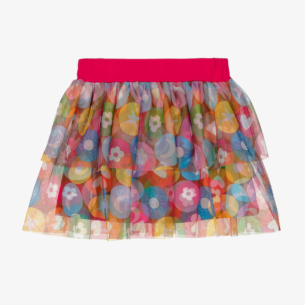 Agatha Ruiz de la Prada - Girls Colourful Patterned Tulle Skirt | Childrensalon