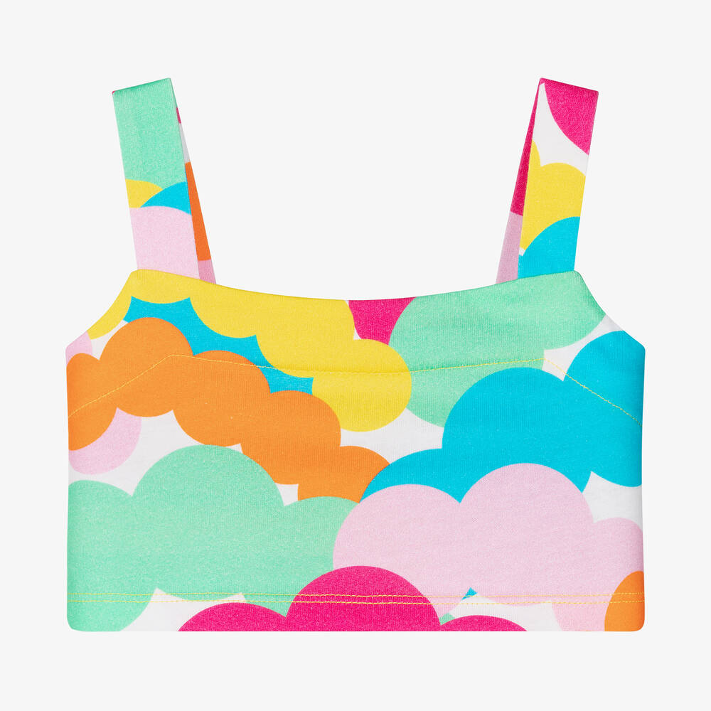 Agatha Ruiz de la Prada - Girls Cotton Bubble Print Crop Top | Childrensalon