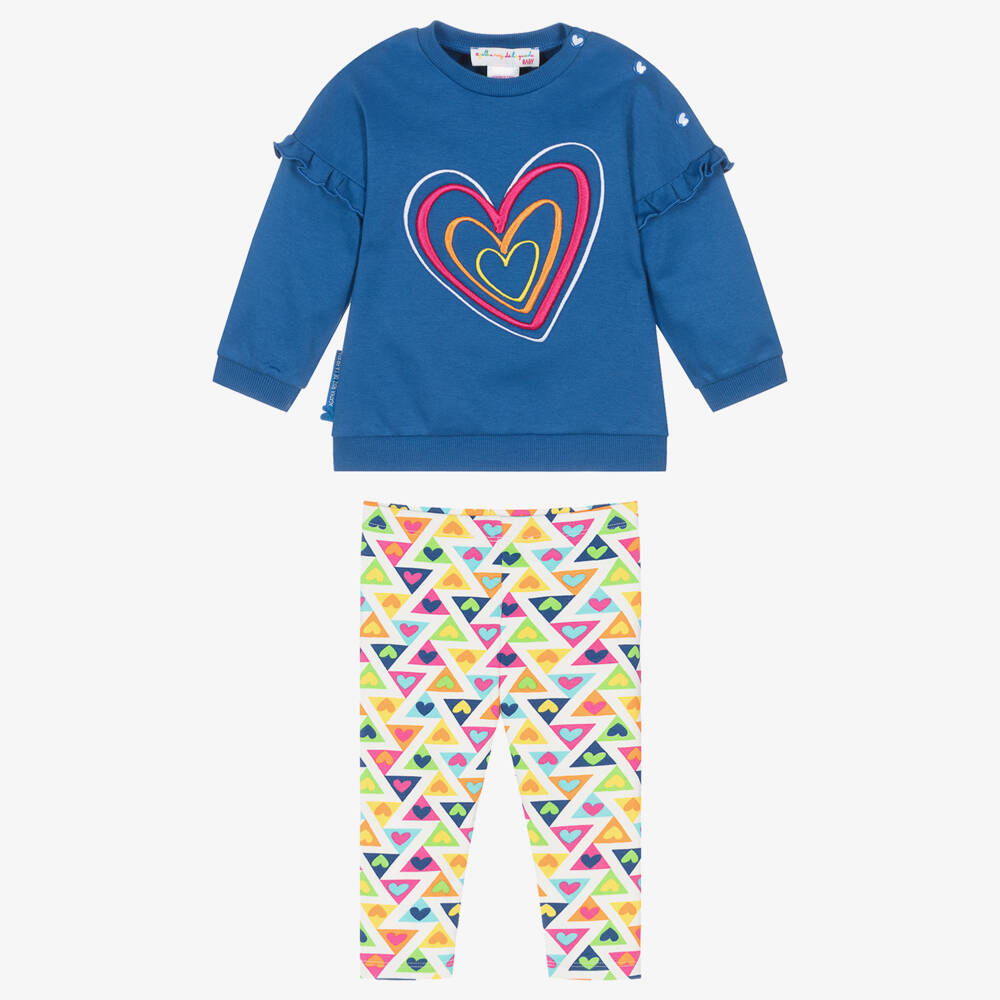 Agatha Ruiz de la Prada-طقم ليقنز قطن لون أزرق للبنات | Childrensalon Outlet