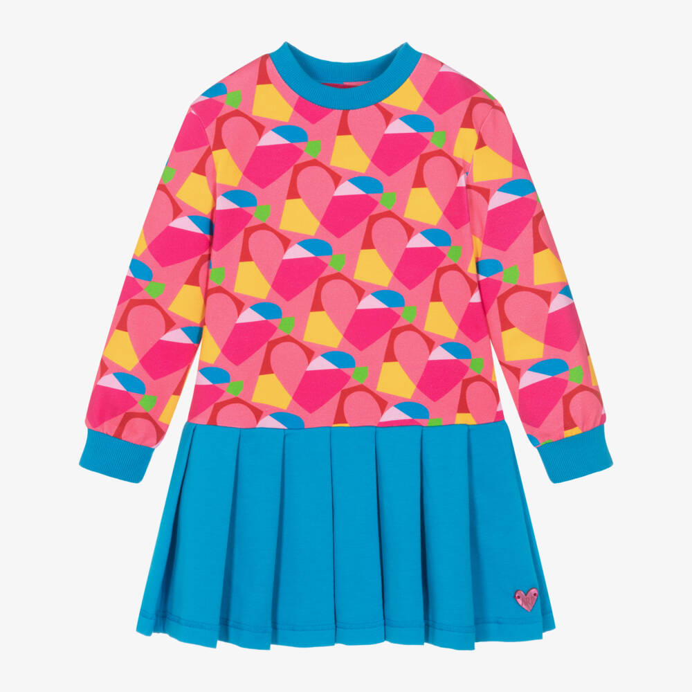 Agatha Ruiz de la Prada-Girls Cotton Heart Pattern Dress | Childrensalon Outlet