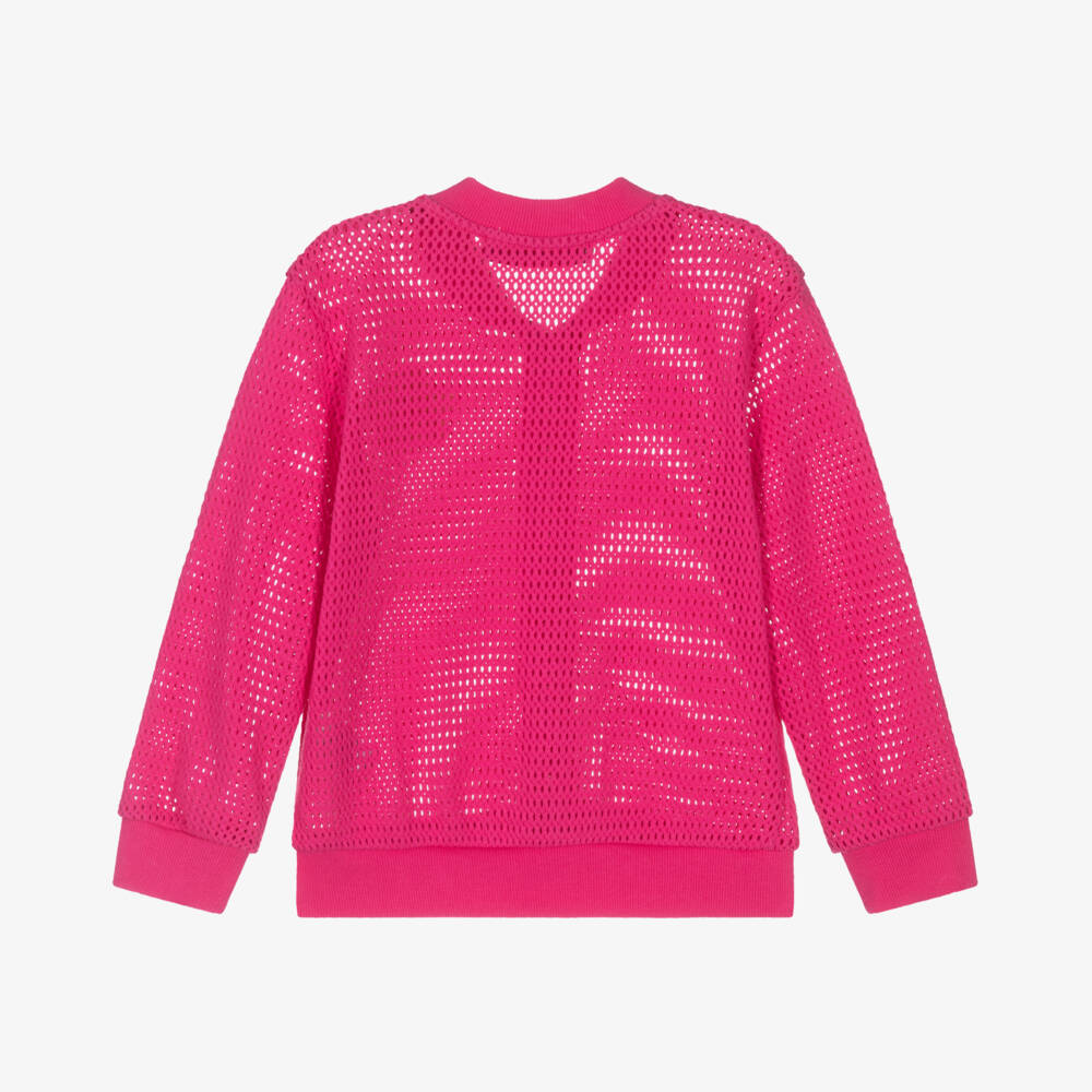 Agatha Ruiz de la Prada-Girls Cotton Mesh Knit Zip Jacket | Childrensalon Outlet