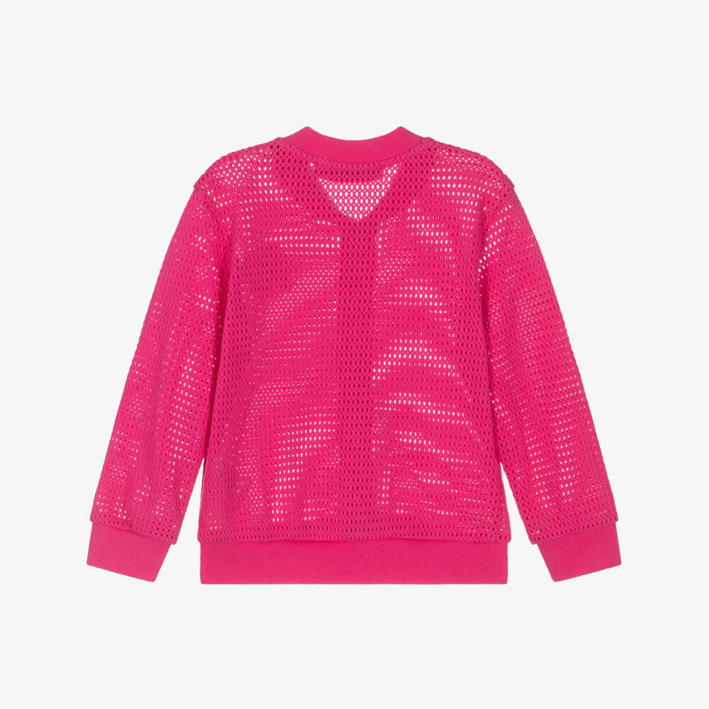 Agatha Ruiz de la Prada-Girls Cotton Mesh Knit Zip Jacket | Childrensalon Outlet