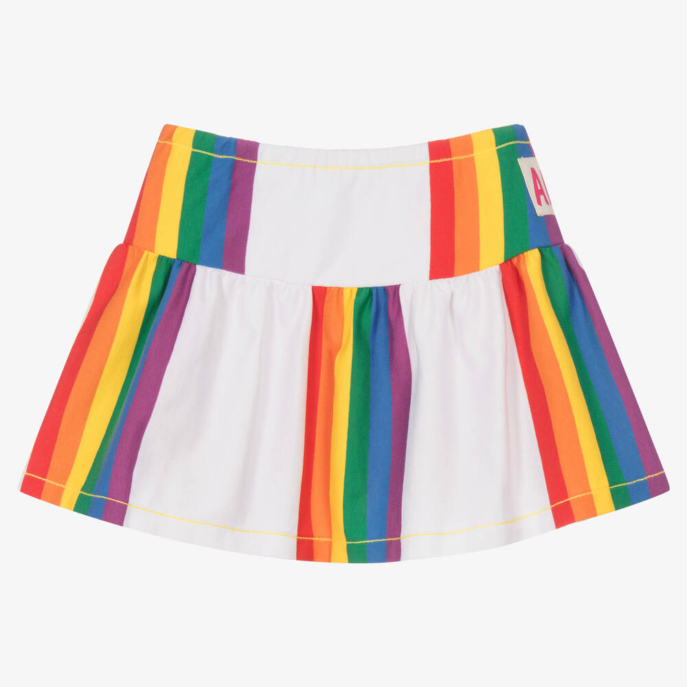 Agatha Ruiz de la Prada - Girls Cotton Rainbow Stripe Skirt | Childrensalon