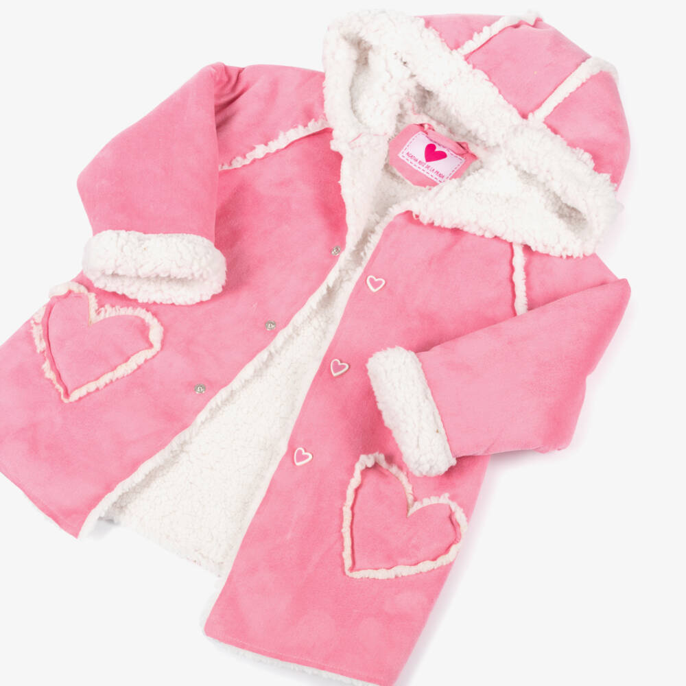 Agatha Ruiz de la Prada-Girls Cozy Pink Hooded Jacket | Childrensalon Outlet