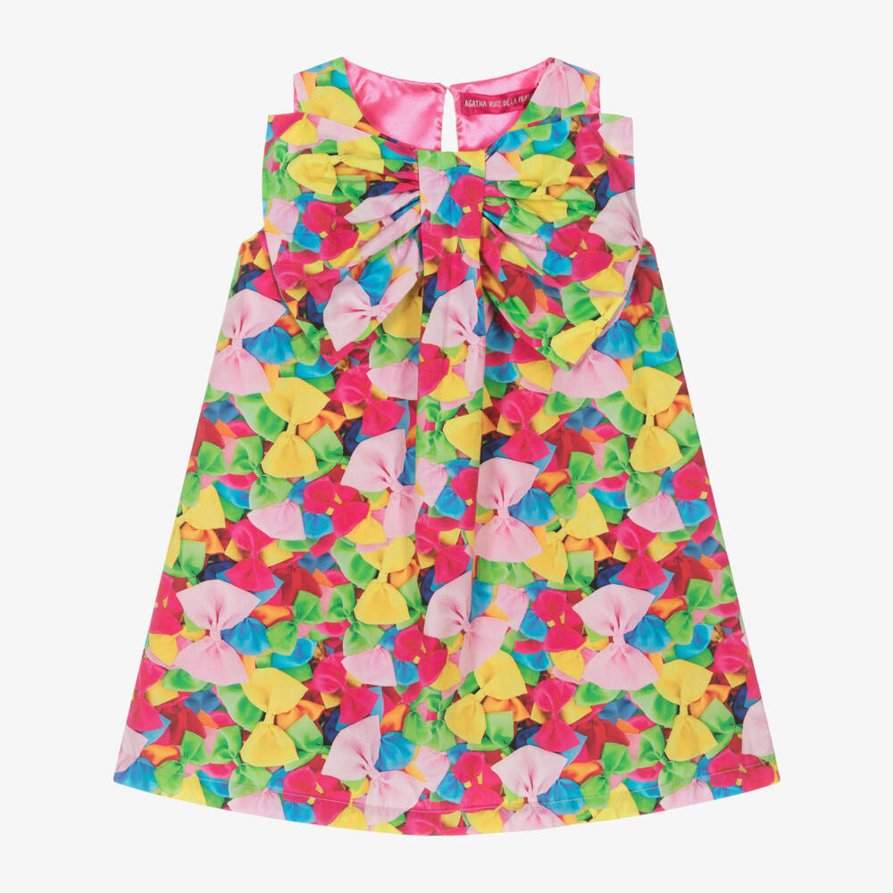 Agatha Ruiz de la Prada-Girls Delightful Cotton Bow Frock | Childrensalon Outlet