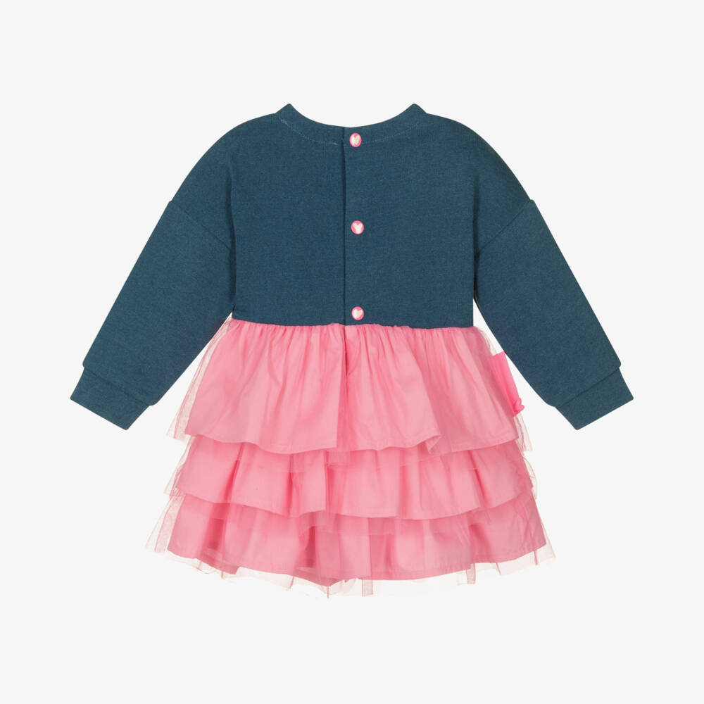 Agatha Ruiz de la Prada-Girls Denim & Pink Layered Dress | Childrensalon Outlet