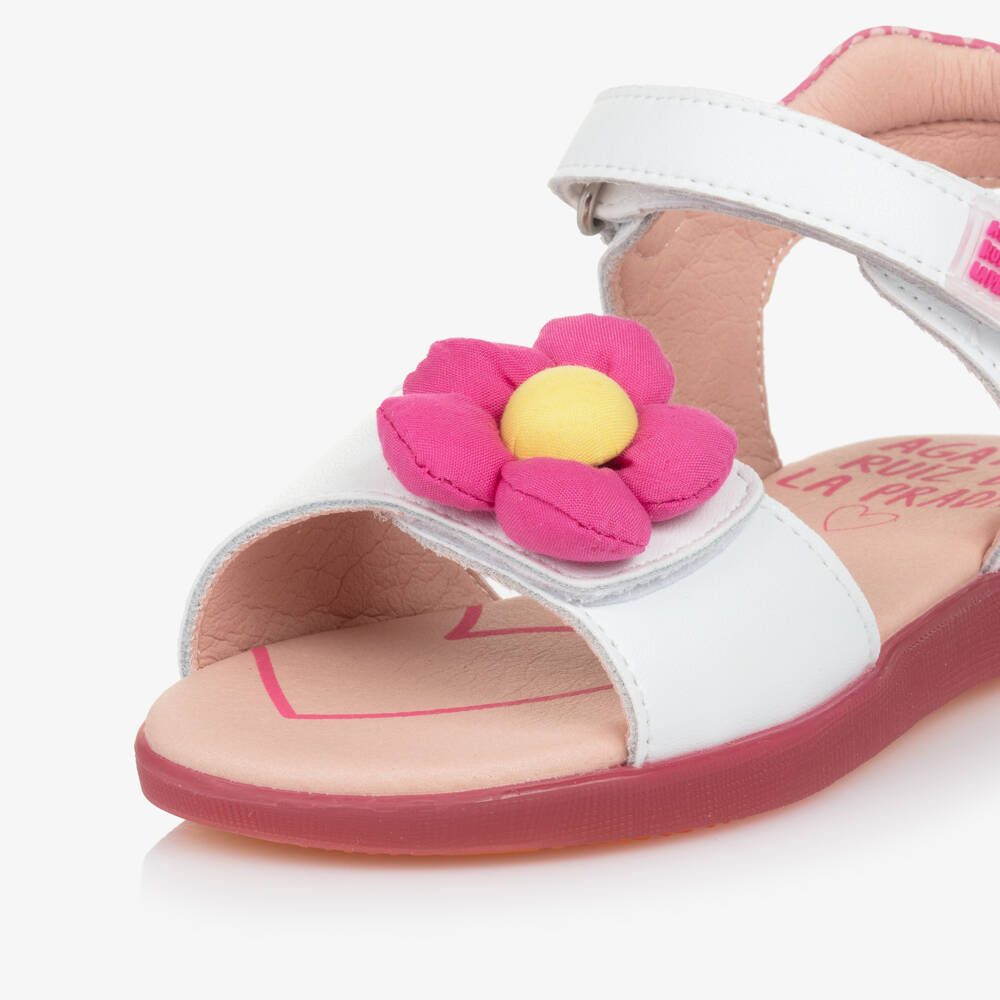 Agatha Ruiz de la Prada-Girls Elegant White Blossom Footwear | Childrensalon Outlet