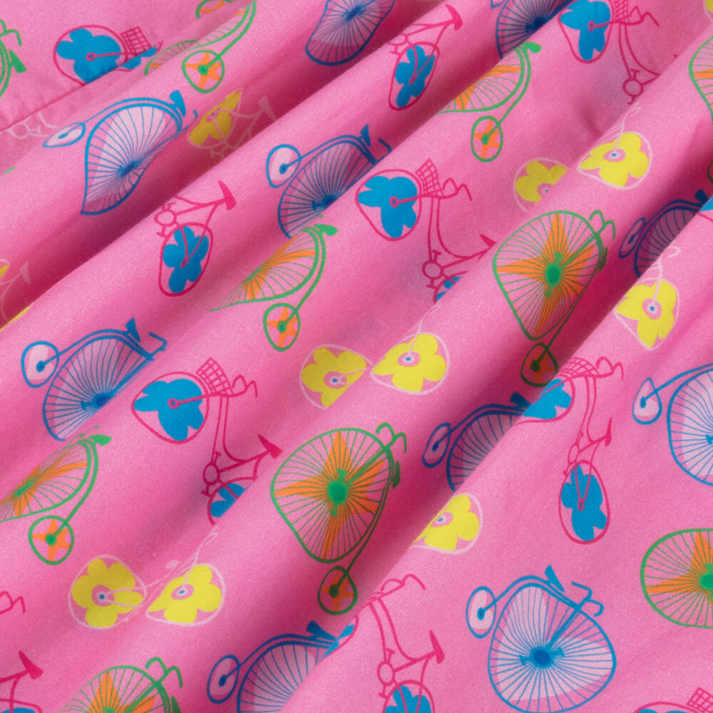 Agatha Ruiz de la Prada-Girls Flared Pink Poplin Dress | Childrensalon Outlet