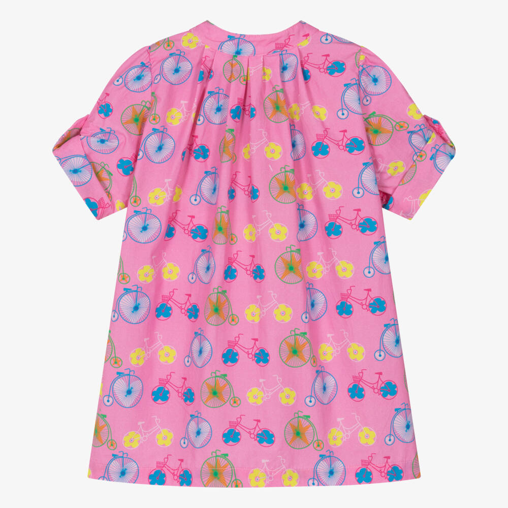 Agatha Ruiz de la Prada-Girls Flared Pink Poplin Dress | Childrensalon Outlet