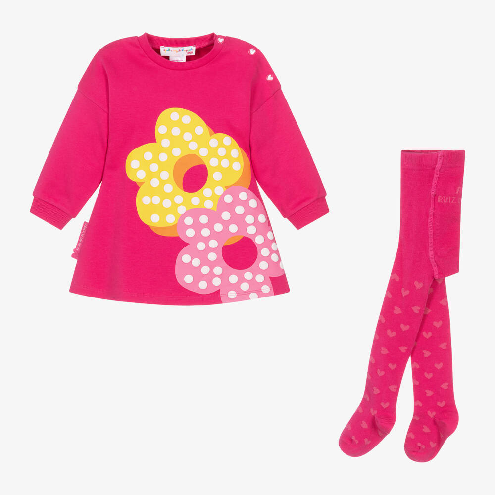 Agatha Ruiz de la Prada-Girls Floral Cotton Dress Ensemble | Childrensalon Outlet