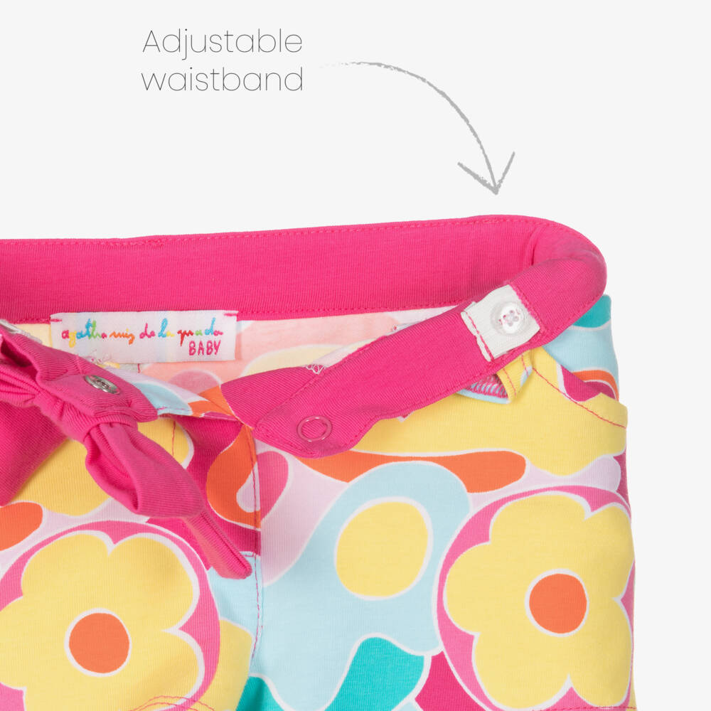 Agatha Ruiz de la Prada-Комплект розовых хлопковых шорт с цветочным узором для девочек | Childrensalon Outlet