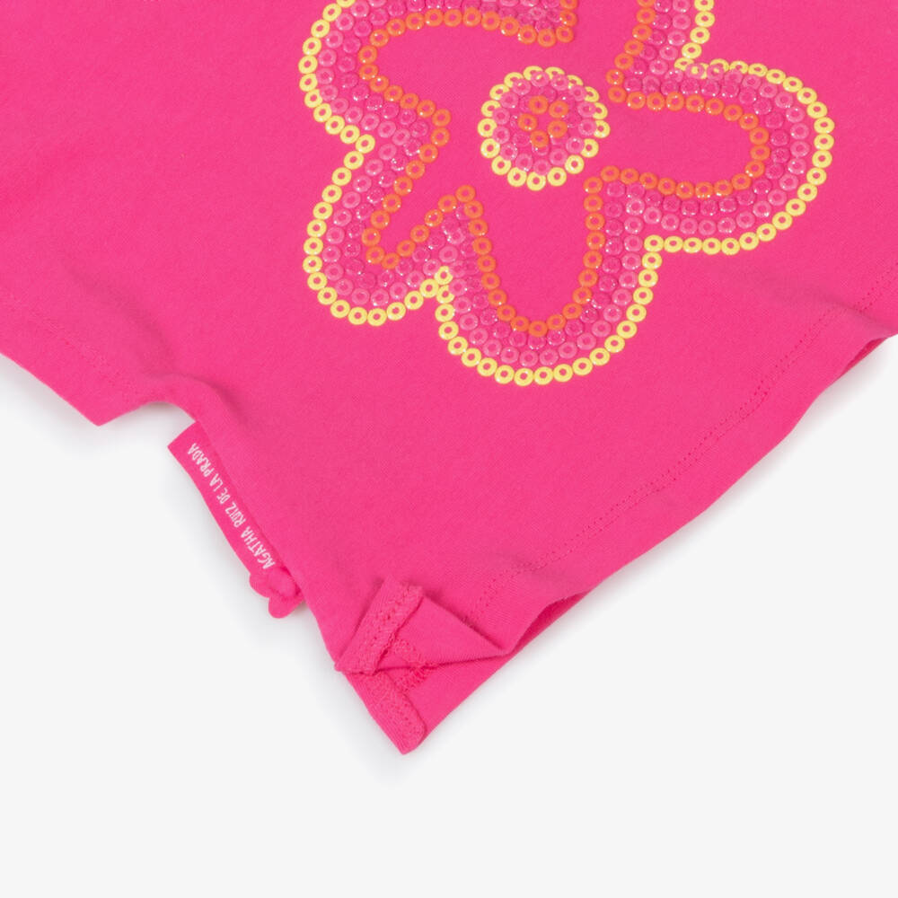 Agatha Ruiz de la Prada-Комплект розовых хлопковых шорт с цветочным узором для девочек | Childrensalon Outlet