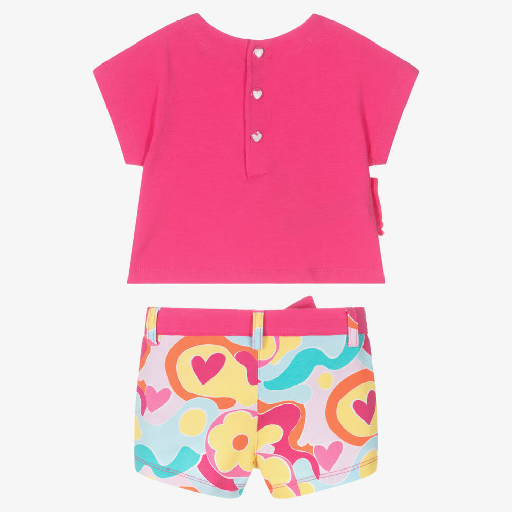 Agatha Ruiz de la Prada-Комплект розовых хлопковых шорт с цветочным узором для девочек | Childrensalon Outlet