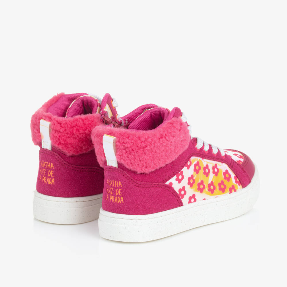 Agatha Ruiz de la Prada-Girls Floral Pink High-Top Sneakers | Childrensalon Outlet