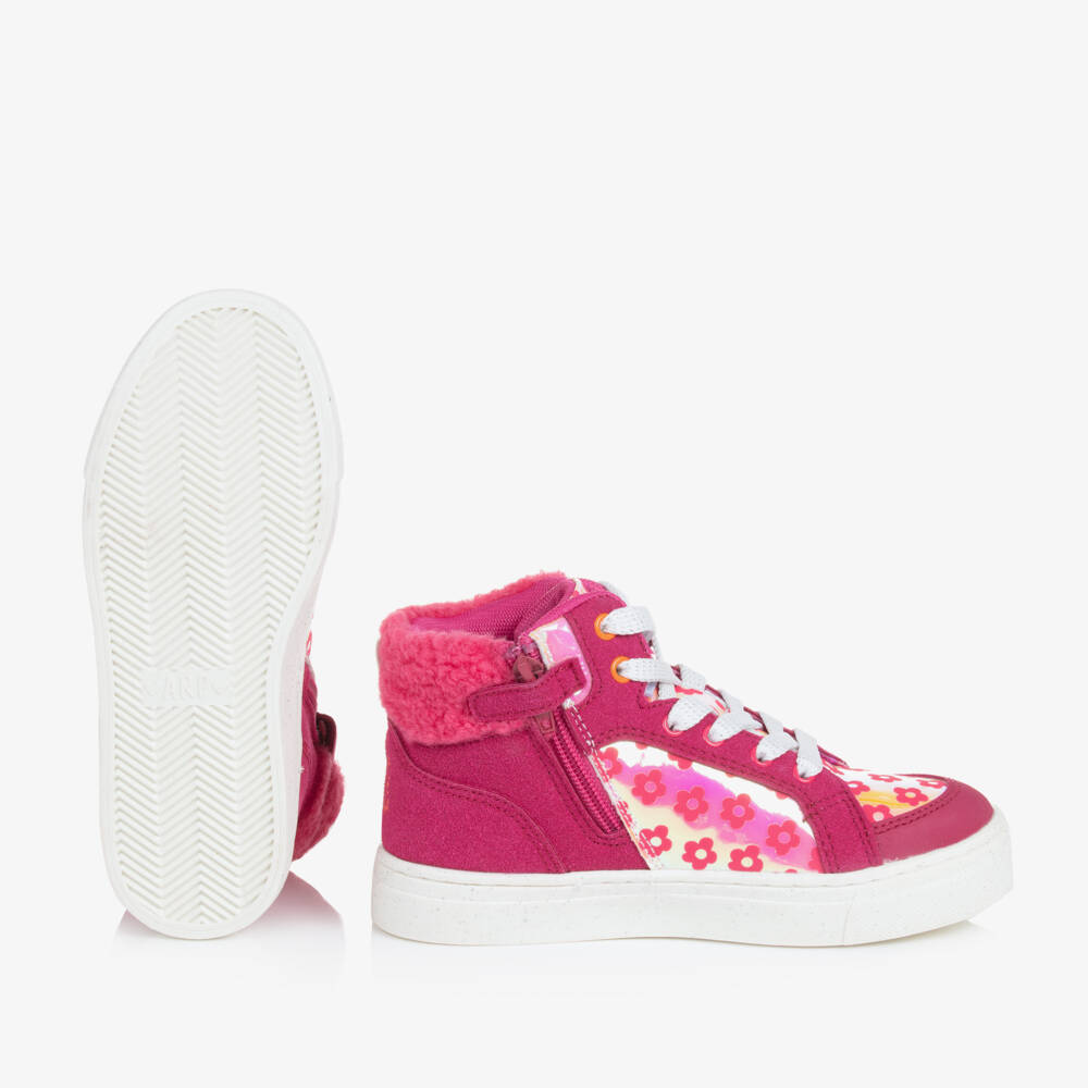 Agatha Ruiz de la Prada-Girls Floral Pink High-Top Sneakers | Childrensalon Outlet