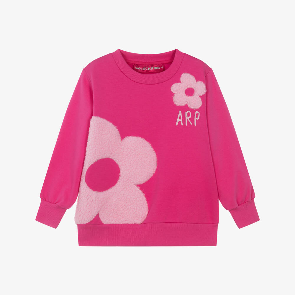 Agatha Ruiz de la Prada-Girls Floral Pink Jersey Top | Childrensalon Outlet