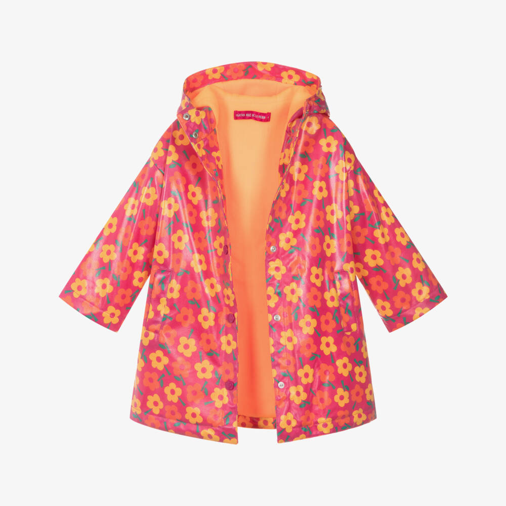 Agatha Ruiz de la Prada-Girls Floral Pink Raincoat | Childrensalon Outlet