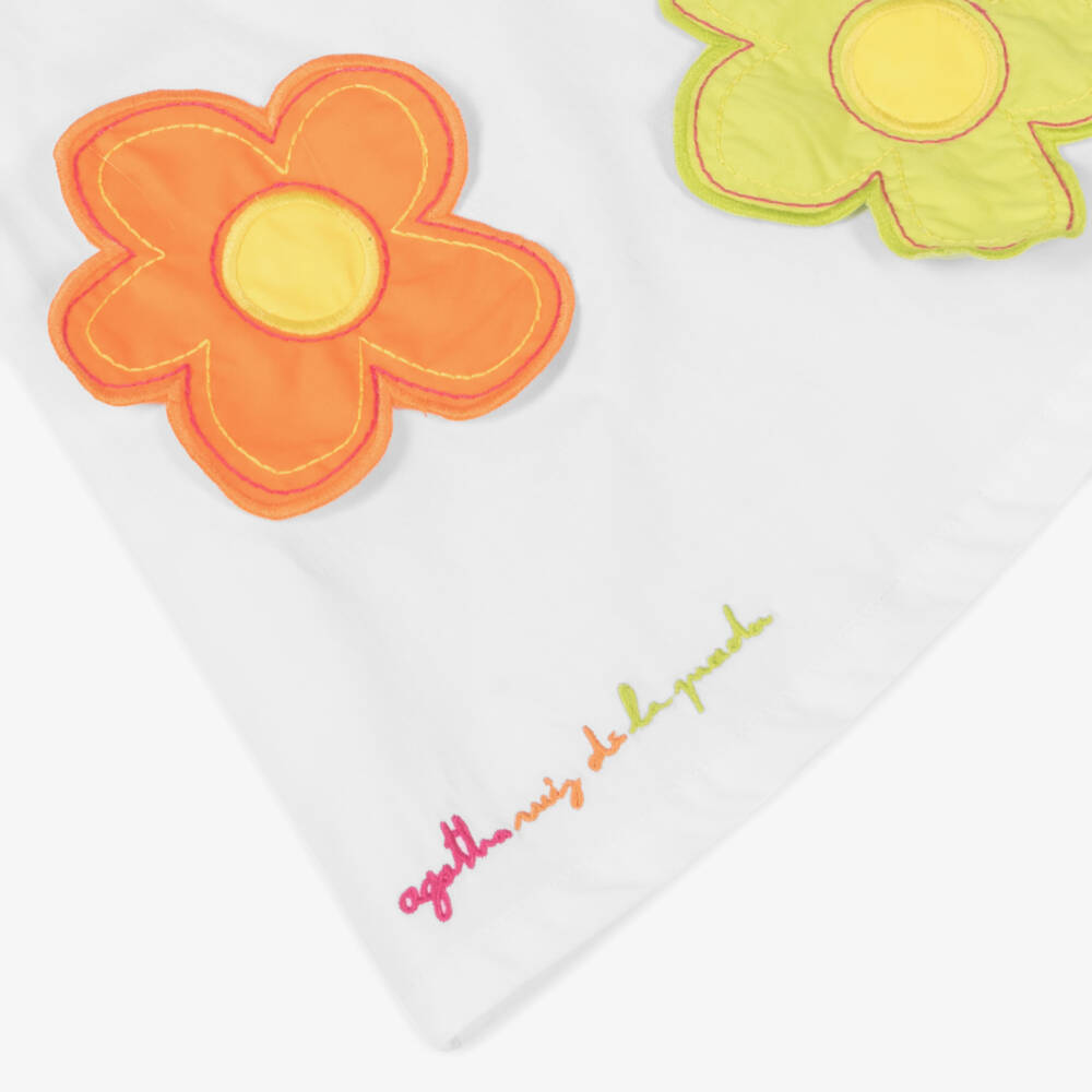 Agatha Ruiz de la Prada-Girls Floral White Cotton Frock | Childrensalon Outlet