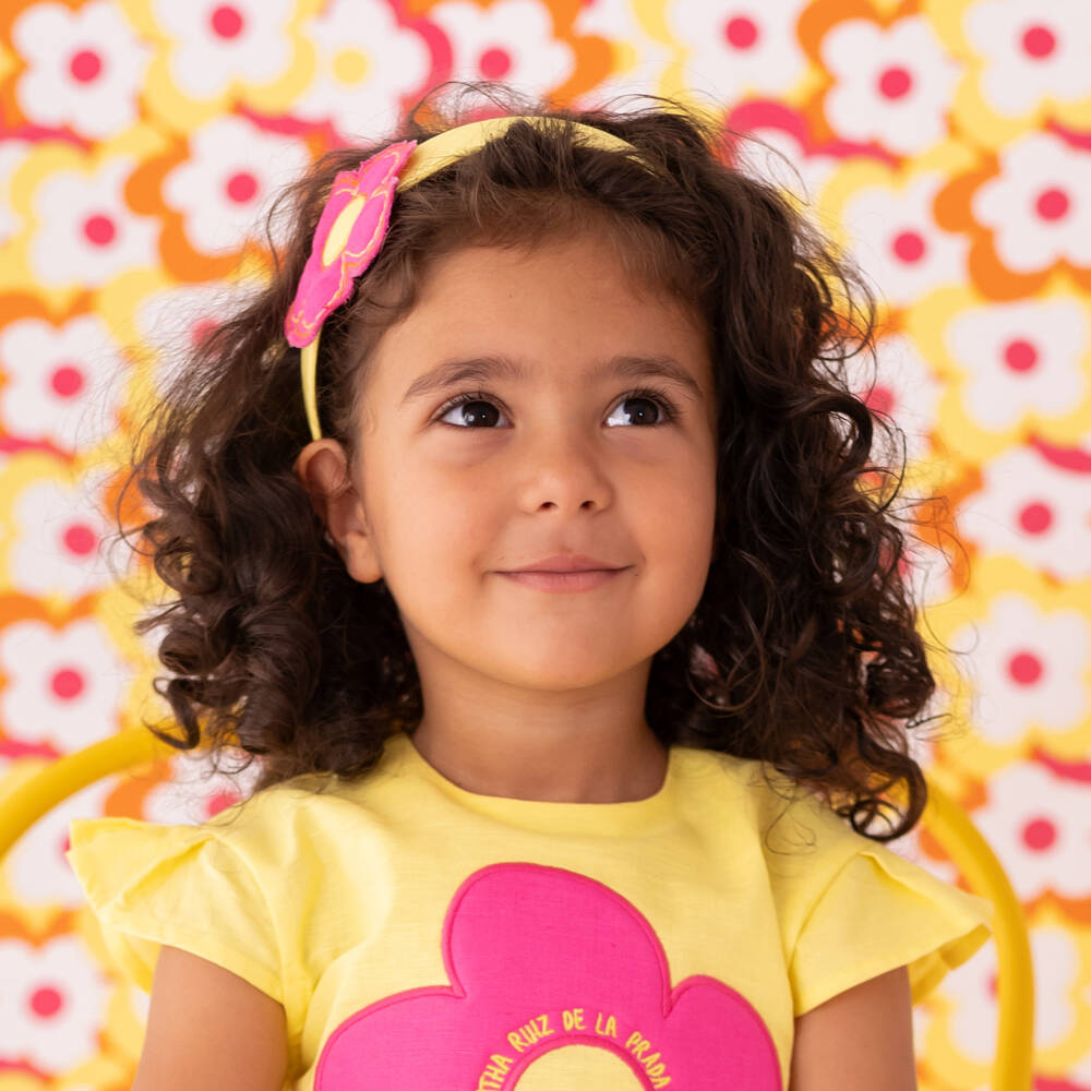 Agatha Ruiz de la Prada-Girls Floral Yellow & Pink Headpiece | Childrensalon Outlet