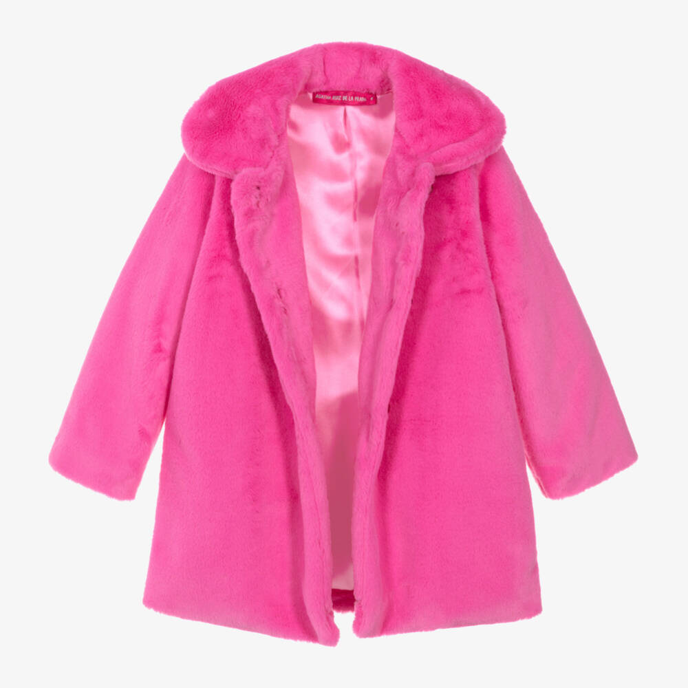 Agatha Ruiz de la Prada-Girls Fuchsia Faux Fur Jacket | Childrensalon Outlet