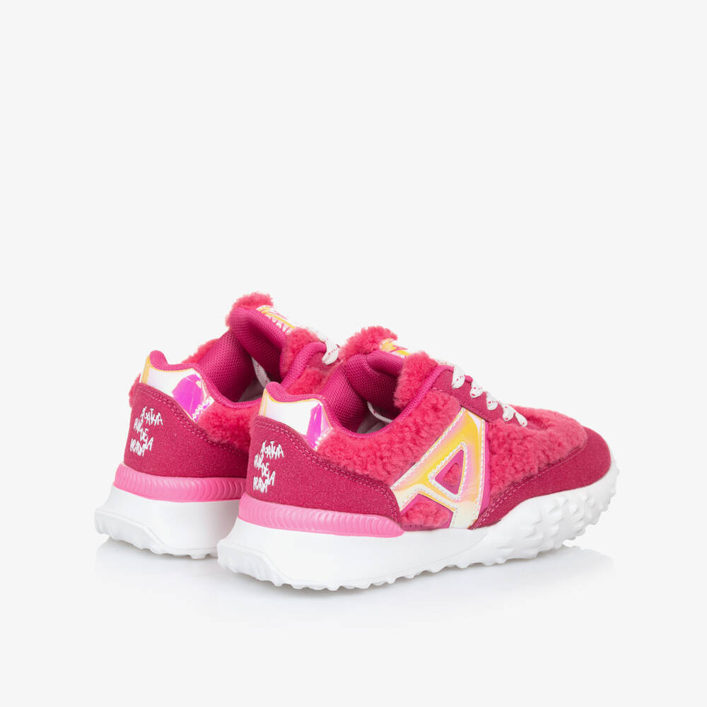 Agatha Ruiz de la Prada-Girls Fuchsia Fleece Shoes | Childrensalon Outlet