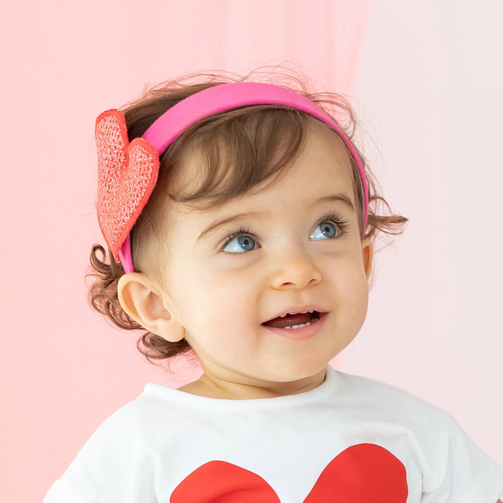 Agatha Ruiz de la Prada-Girls Fuchsia Heart Sparkle Hairband | Childrensalon Outlet