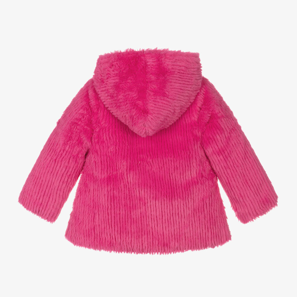 Agatha Ruiz de la Prada-Girls Fuchsia Hooded Faux Fur Jacket | Childrensalon Outlet