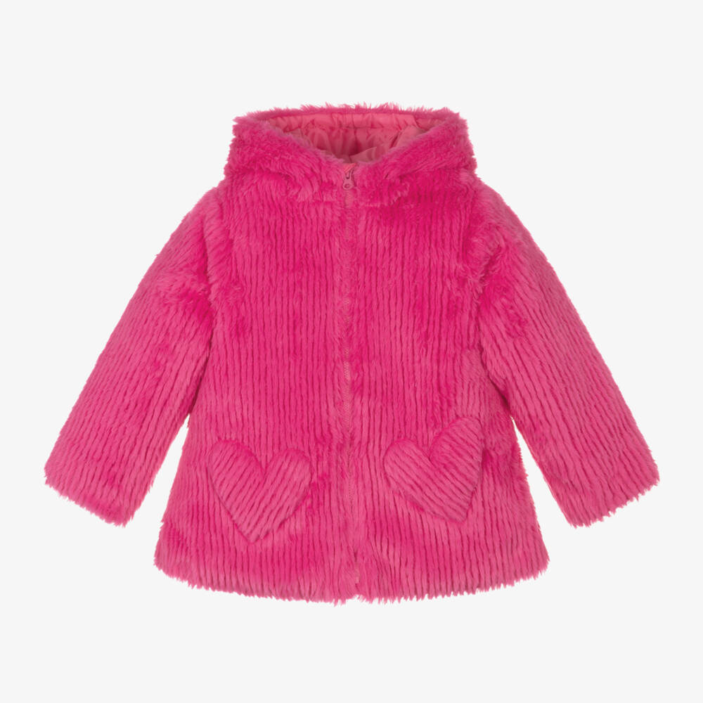 Agatha Ruiz de la Prada-Girls Fuchsia Hooded Faux Fur Jacket | Childrensalon Outlet