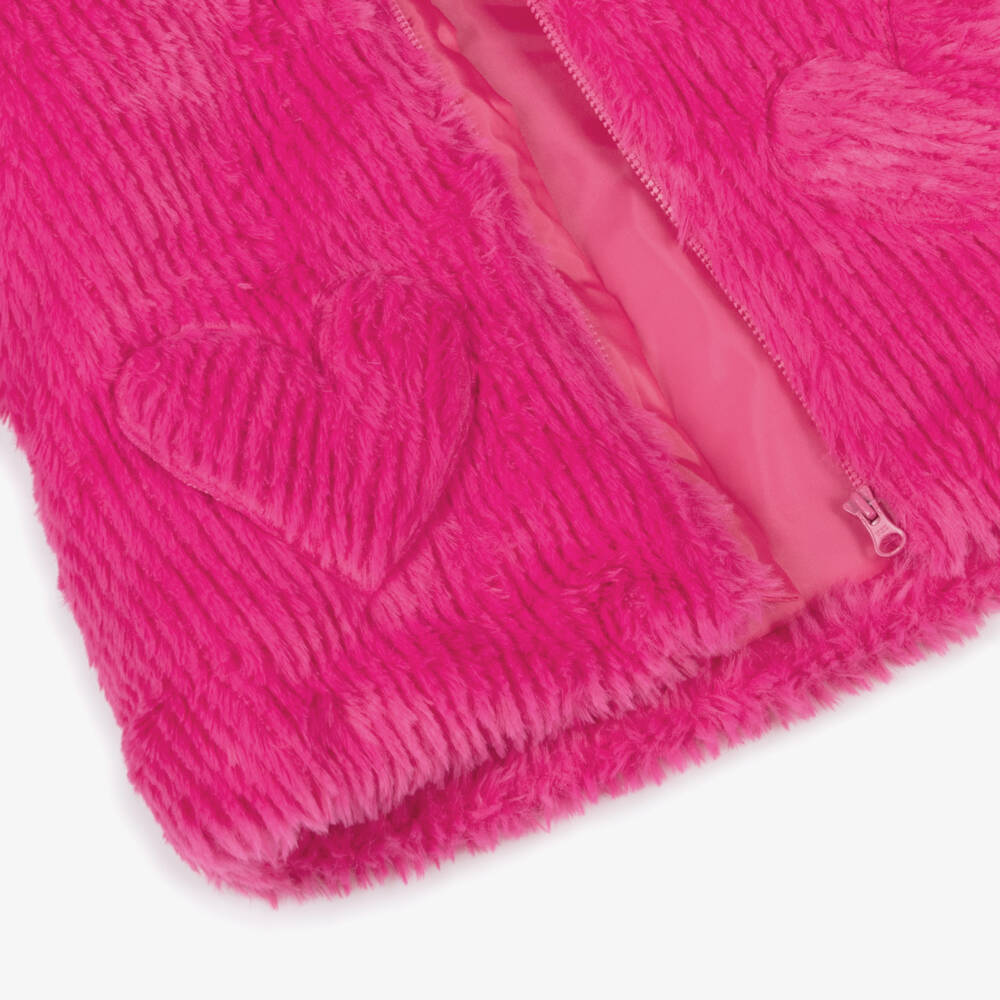 Agatha Ruiz de la Prada-Girls Fuchsia Hooded Faux Fur Jacket | Childrensalon Outlet