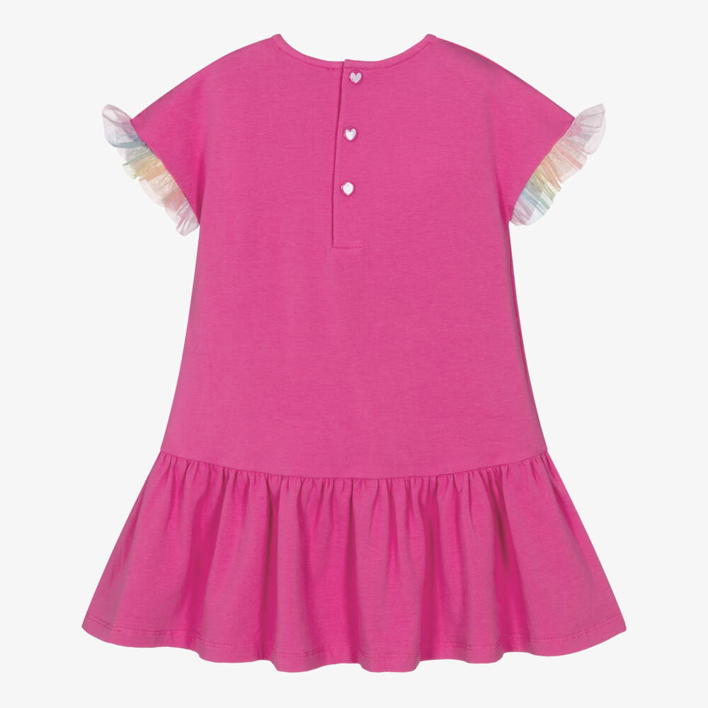 Agatha Ruiz de la Prada-Girls Fuchsia Pink Cotton Jersey Camera Print Dress | Childrensalon Outlet