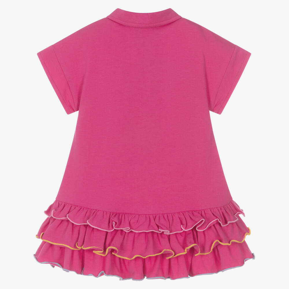 Agatha Ruiz de la Prada-Girls Fuchsia Pink Cotton Polo Dress | Childrensalon Outlet