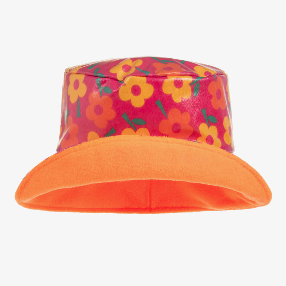 Agatha Ruiz de la Prada-قبعة بطبعة ورود جلد صناعي لون زهري فيوشيا | Childrensalon Outlet