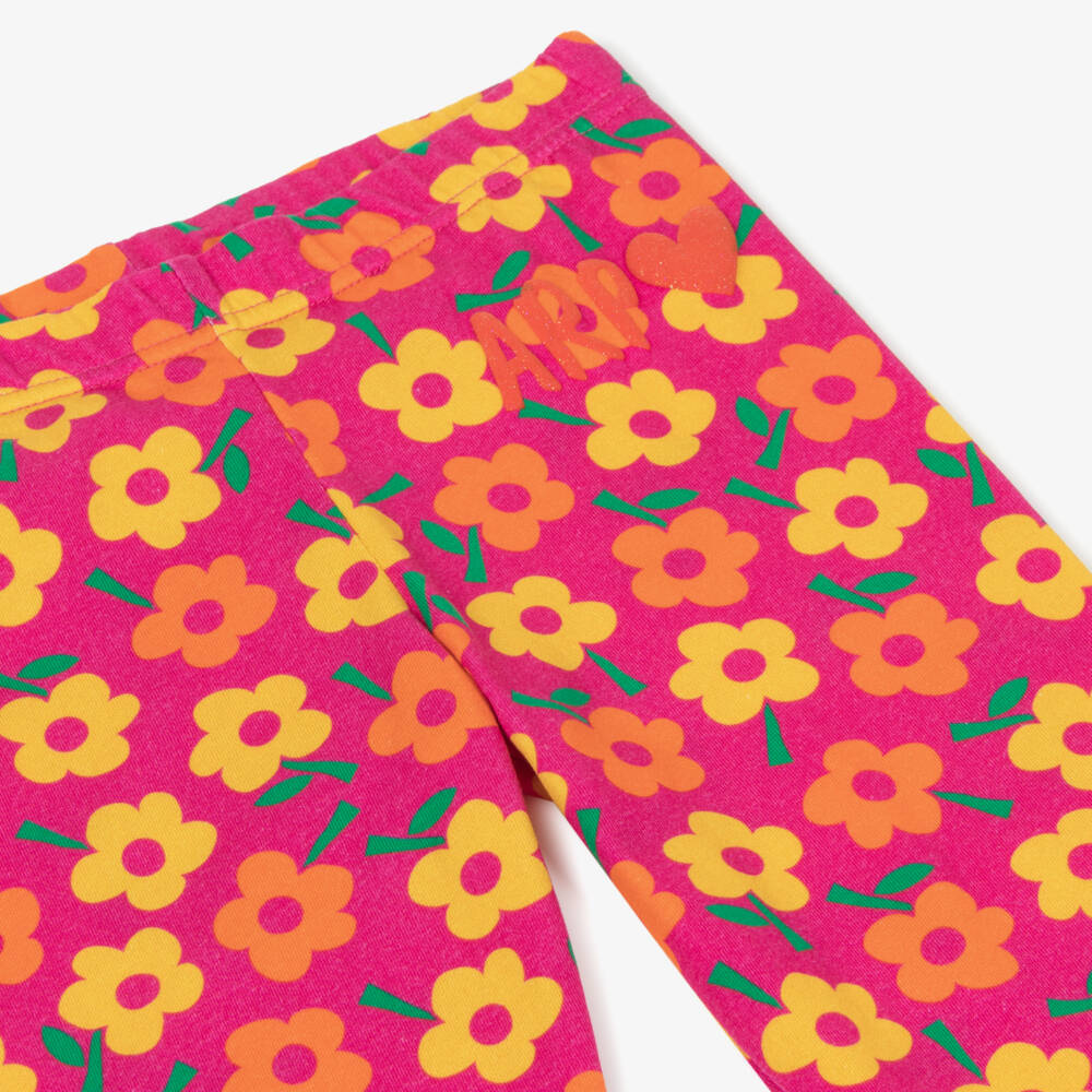 Agatha Ruiz de la Prada-Girls Fuchsia Pink Floral Print Leggings | Childrensalon Outlet