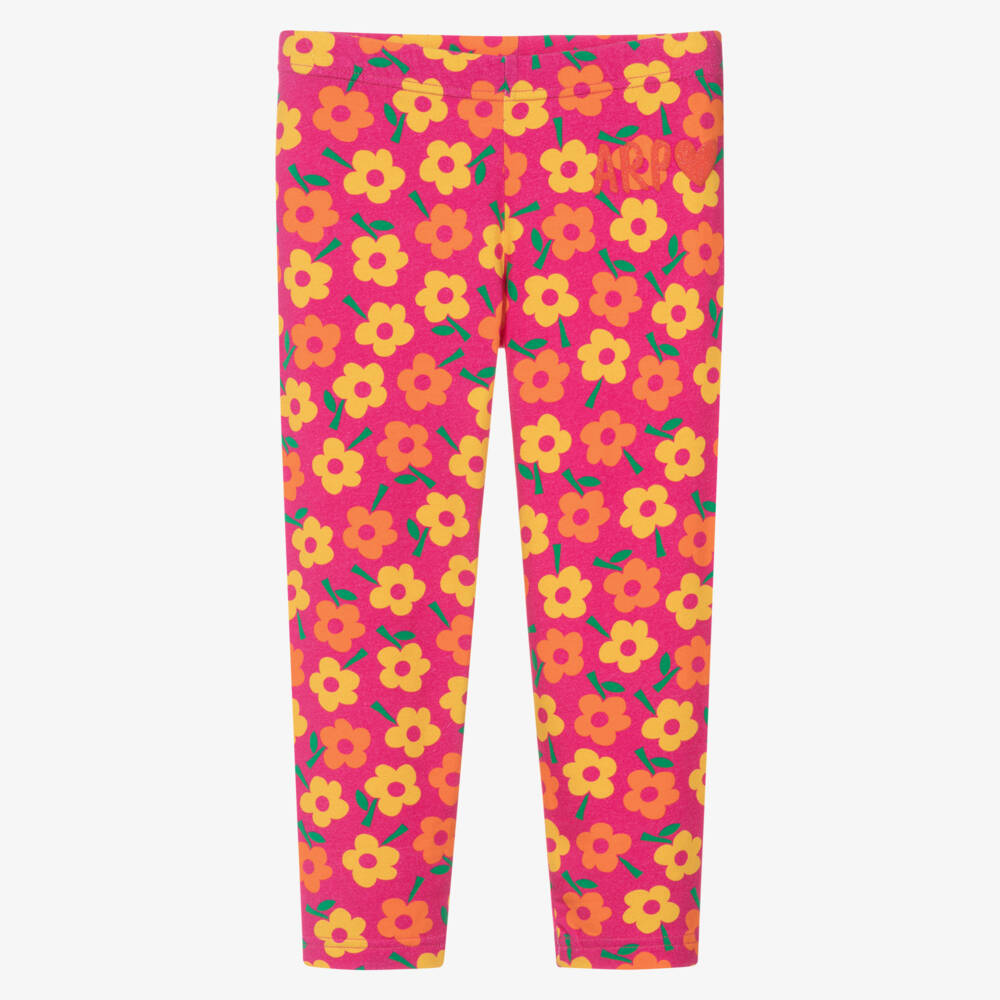 Agatha Ruiz de la Prada-Girls Fuchsia Pink Floral Print Leggings | Childrensalon Outlet