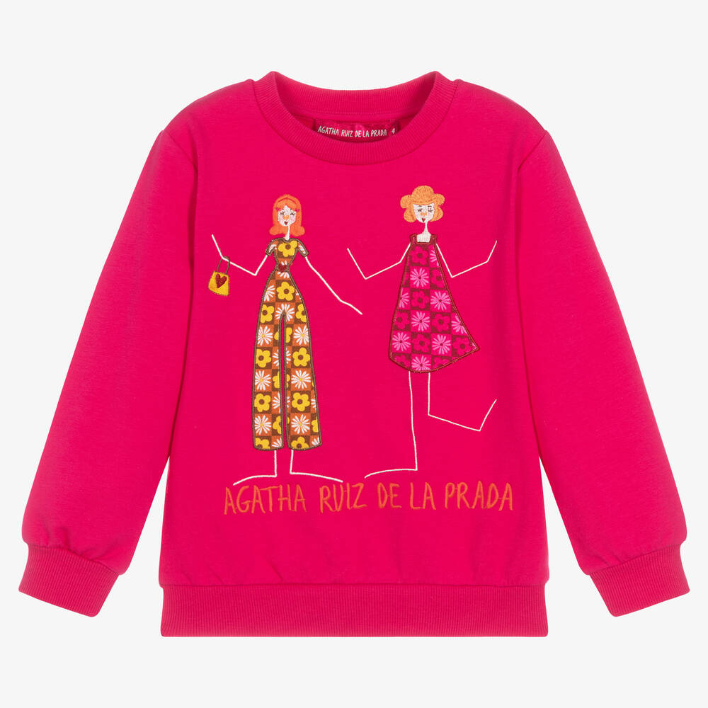 Agatha Ruiz de la Prada - Girls Fuchsia Pink Sweatshirt | Childrensalon
