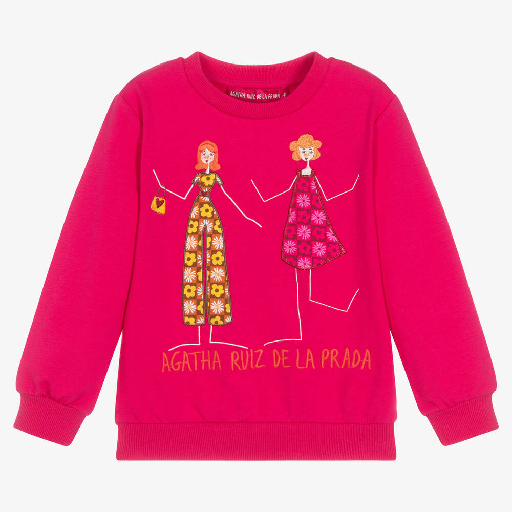 Agatha Ruiz de la Prada - Свитшот цвета фуксии для девочек | Childrensalon