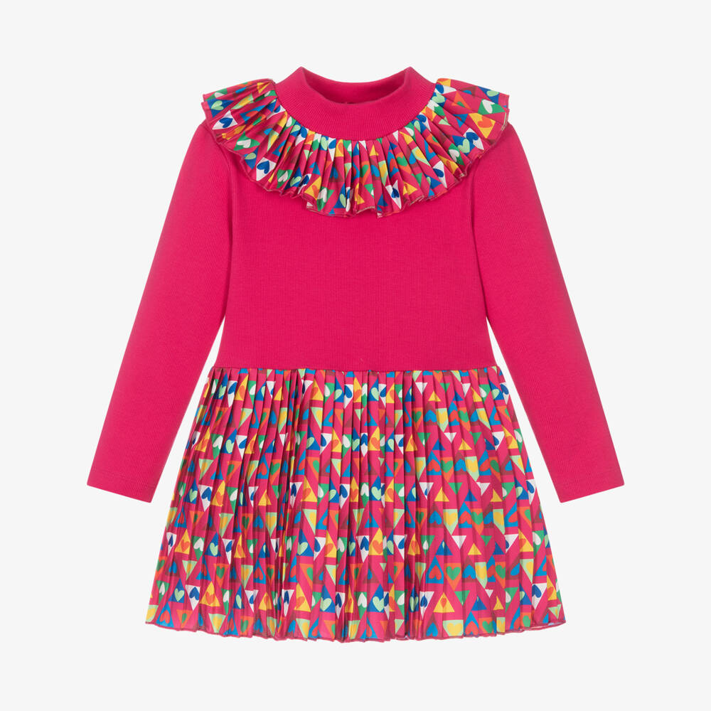 Agatha Ruiz de la Prada-فستان بكسرات لون زهري | Childrensalon Outlet