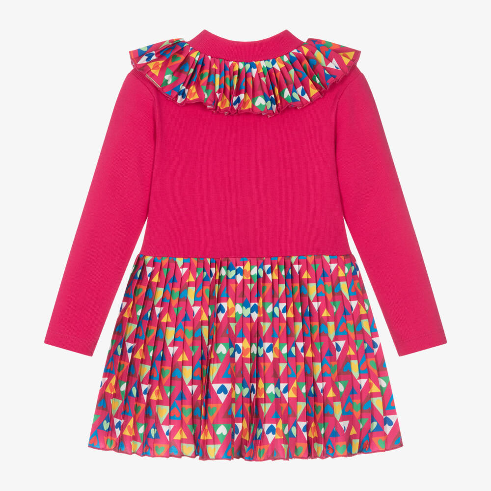 Agatha Ruiz de la Prada-Girls Fuchsia Pleated Heart Dress | Childrensalon Outlet