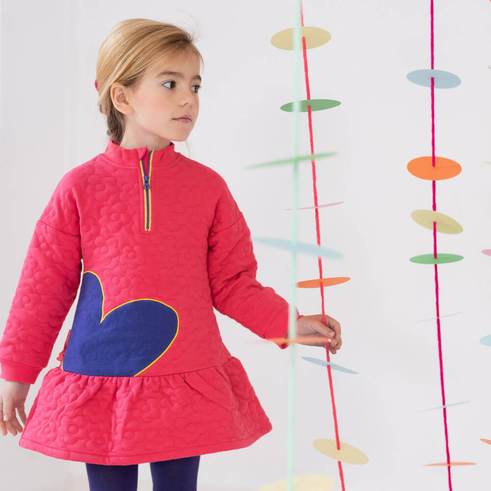 Agatha Ruiz de la Prada-Girls Fuchsia Quilted Dress Ensemble | Childrensalon Outlet